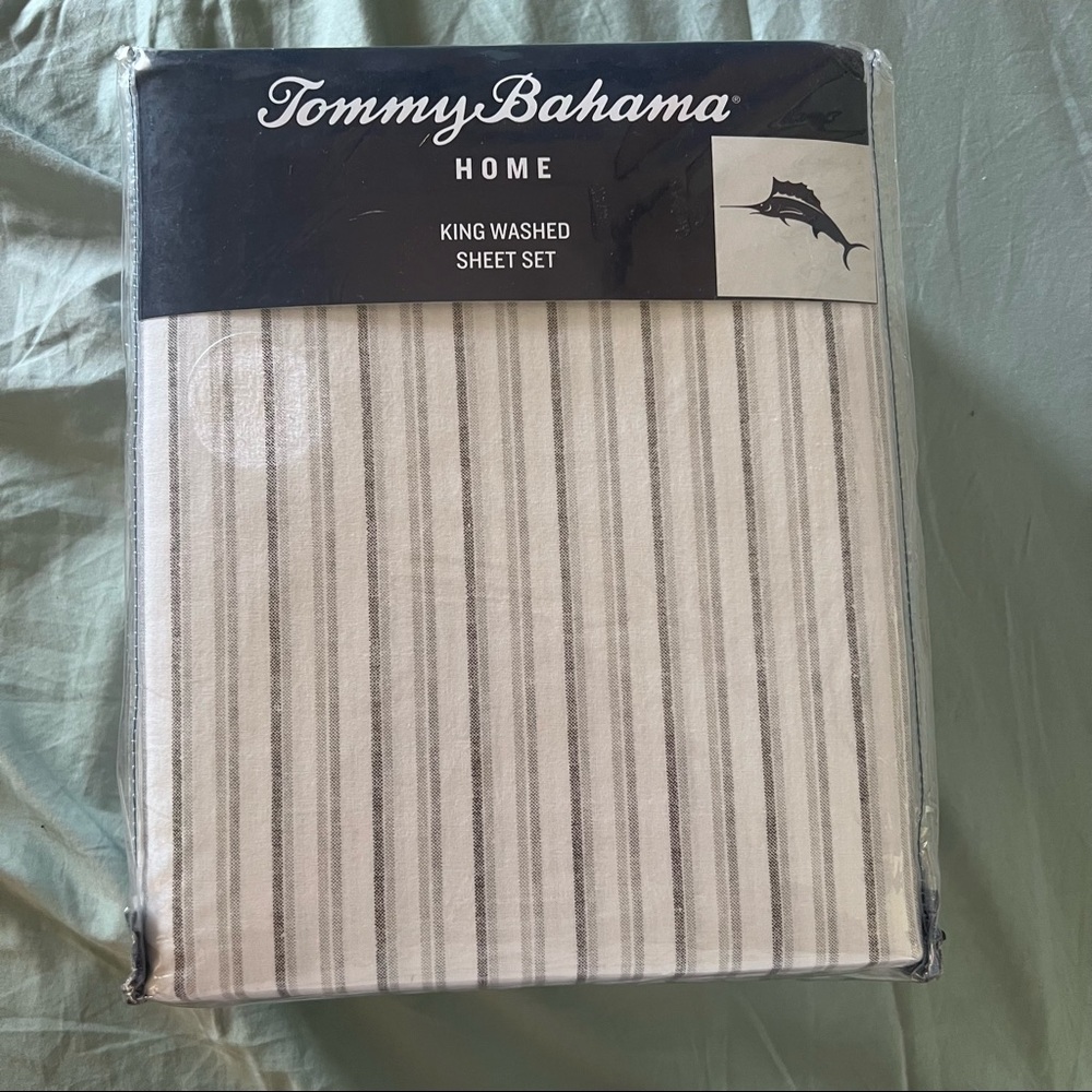 Tommy Bahama King Sheet Set Stripe Home Beddings